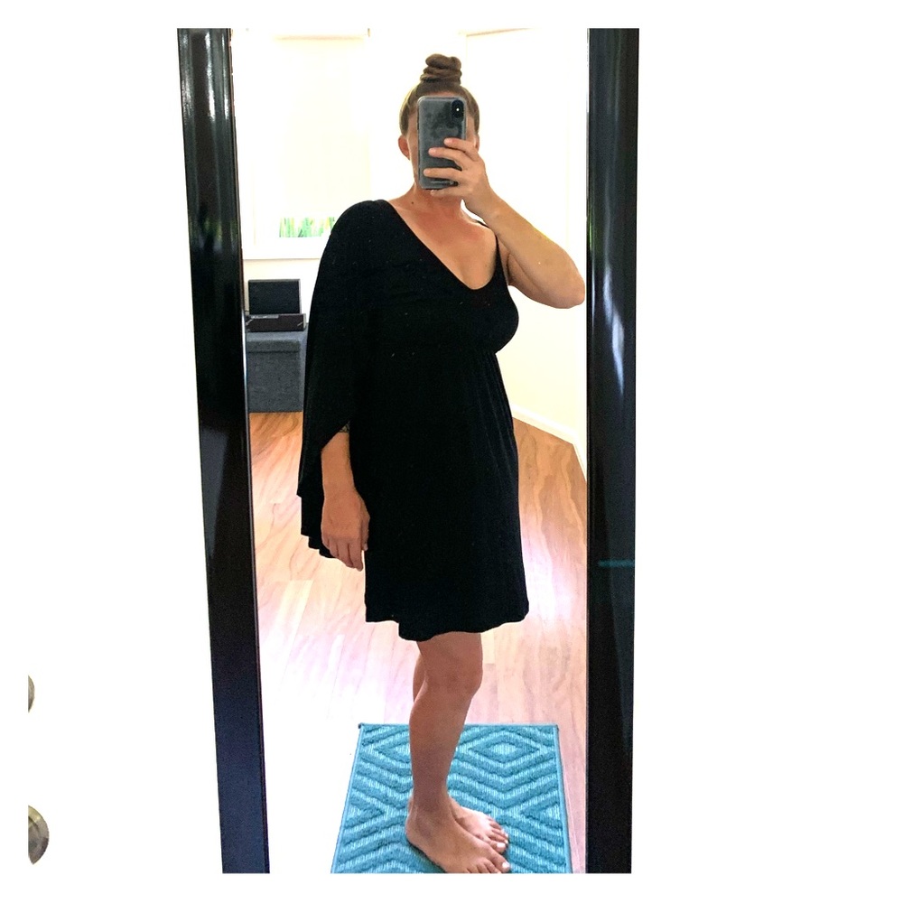 Black Cinnamon Dress w/ half cape
